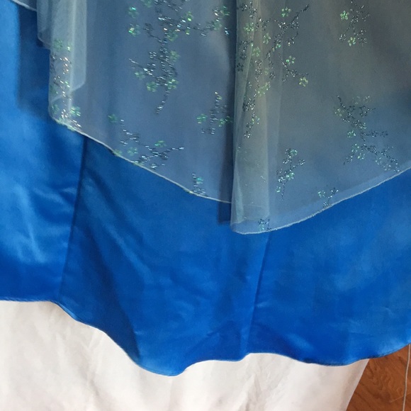 Blue Strapless Prom Dress - Picture 7 of 8